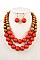 BI-ROW WOOD BEAD NECKLACE SET