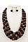 MULTI-LAYERED WOOD STATEMENT NECKLACE SET