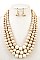 MULTI-LAYERED WOOD STATEMENT NECKLACE SET