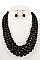 MULTI-LAYERED WOOD STATEMENT NECKLACE SET