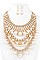 CRYSTAL BEAD & PEARL BIB STATEMENT NECKLACE SET