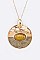 MIXED TEXTURE GEM STONE PENDANT NECKLACE SET
