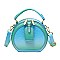 Crocodile Skin Round Shape Top Hanadle Satchel