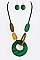 Resin Pendant Matte Finished Necklace Set