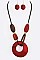 Resin Pendant Matte Finished Necklace Set