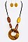Resin Pendant Matte Finished Necklace Set