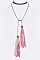 WRAPPED FABRIC TASSELS CHOKER NECKLACE