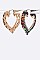 Crystal Animal Print Heart Shape Hoops