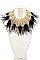 CONVERGED PEARL & FEATHER STATEMENT NECKLACE SET