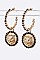 Crystal Lion Emblem Hoop Earrings