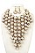 SYMMETRICAL CRYSTAL NET BIB NECKLACE SET