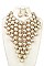 SYMMETRICAL CRYSTAL NET BIB NECKLACE SET