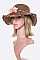 Pack of 12 Flower Iconic Raw Edge Straw Hat