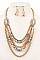MULTI ROW BEADED CHAIN NECKLACE SET