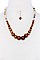 WOOD BEADS SHORT NECKLACE SET