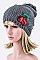 Chic Sequined Cherry Pom Pom Knit Beanie LA-EMH8543U
