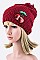 Chic Sequined Cherry Pom Pom Knit Beanie LA-EMH8543U