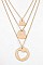 3 LAYERED HEART PENDANT NECKLACE