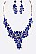 Floral Crystal Statement Necklace Set