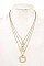3 LAYERED HEART PENDANT NECKLACE