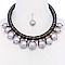 PEARLS IN METAL CORD NECKLACE SET