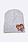 Winter LOVE Heart Patch Beanie
