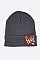 Winter LOVE Heart Patch Beanie