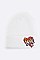 Winter LOVE Heart Patch Beanie