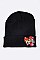 Winter LOVE Heart Patch Beanie