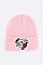 Fashion Peace Love Embroidered Patch Beanie