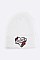 Fashion Peace Love Embroidered Patch Beanie
