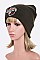 Fashion Peace Love Embroidered Patch Beanie