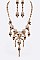 CRYSTAL SKULL STATEMENT NECKLACE SET