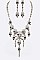 CRYSTAL SKULL STATEMENT NECKLACE SET