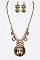 FLORAL CRYSTAL PENDANT NECKLACE SET