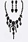 CRYSTAL SKULL STATEMENT NECKLACE SET