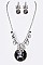 FLORAL CRYSTAL PENDANT NECKLACE SET