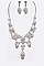 MIXED CRYSTAL SKULL STATEMENT NECKLACE SET