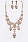 MIXED CRYSTAL SKULL STATEMENT NECKLACE SET
