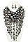 CLUSTERED FAUX PEARL BIB NECKLACE SET