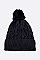 Pack of 12 Fleeced Raised Knit Beanie Set