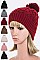 Pack of 12 Fleeced Raised Knit Beanie Set