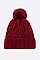 Pack of 12 Fleeced Raised Knit Beanie Set