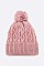 Pack of 12 Fleeced Raised Knit Beanie Set