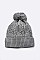 Pack of 12 Fleeced Chain Stitch Winter PomPom Beanie Set