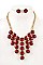 FRINGE ROUND GEM BIB NECKLACE SET