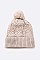 Pack of 12 Fleeced Chain Stitch Winter PomPom Beanie Set