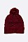 Pack of 12 Fleeced Chain Stitch Winter PomPom Beanie Set