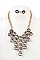FRINGE ROUND GEM BIB NECKLACE SET