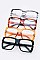 Pack of 12 Clear Lens Rectangular Glasses